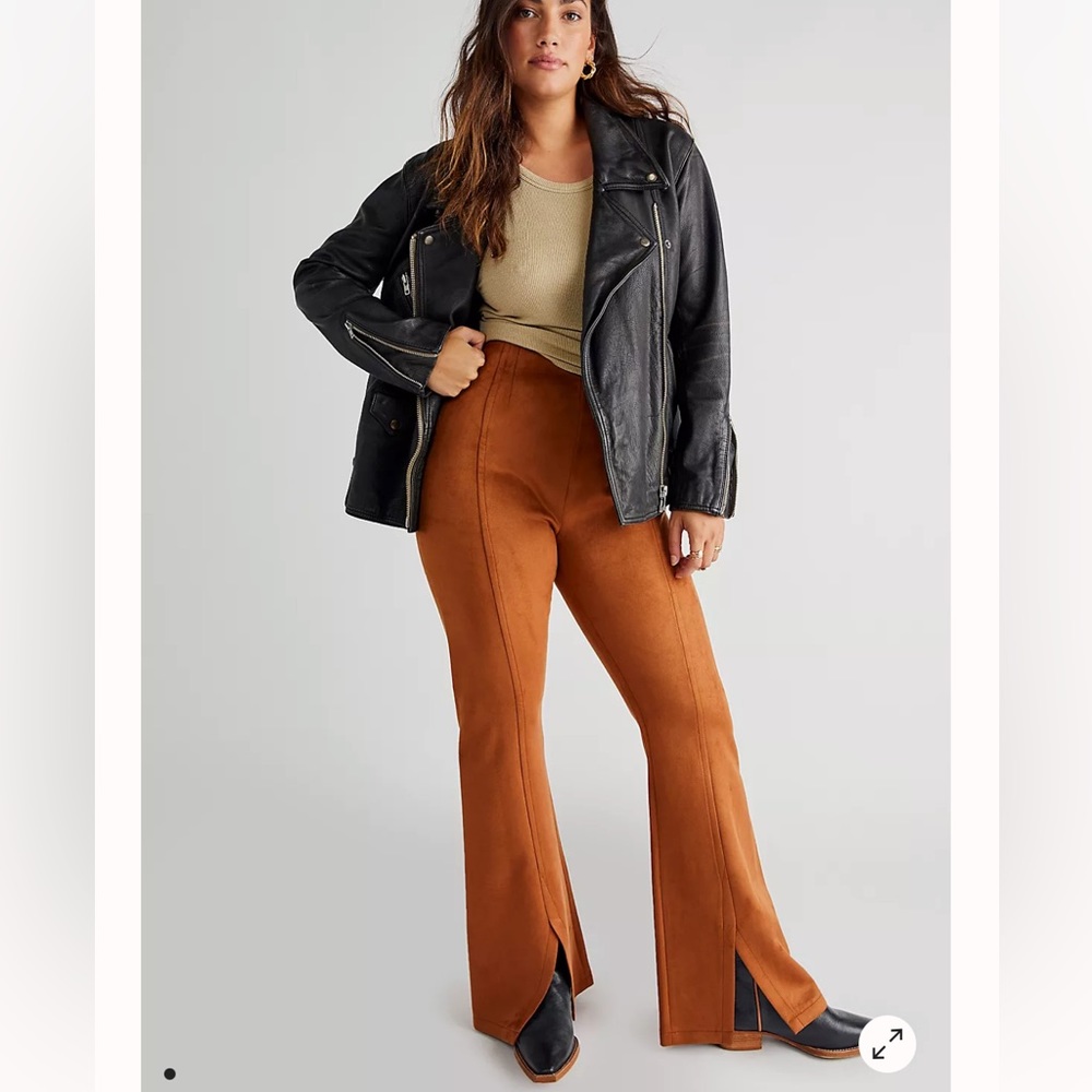 CRVY Real Deal Slit Vegan Suede Pants size 31